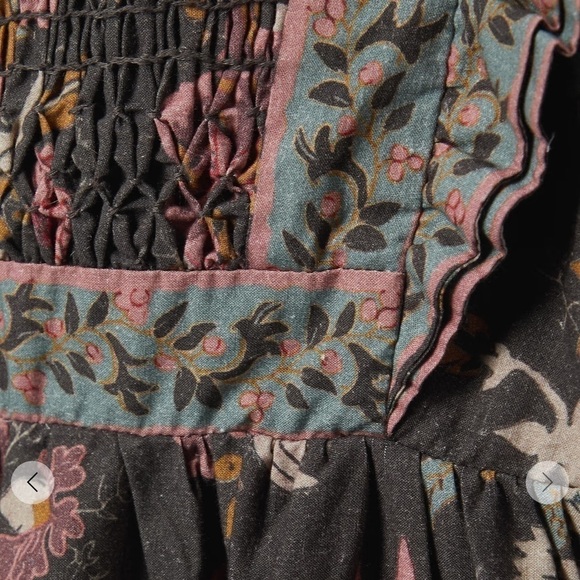 NWT SEA NEW YORK Tess Puff Sleeve Open Back Smocked Floral Midi Dress Size 4 - Picture 13 of 14